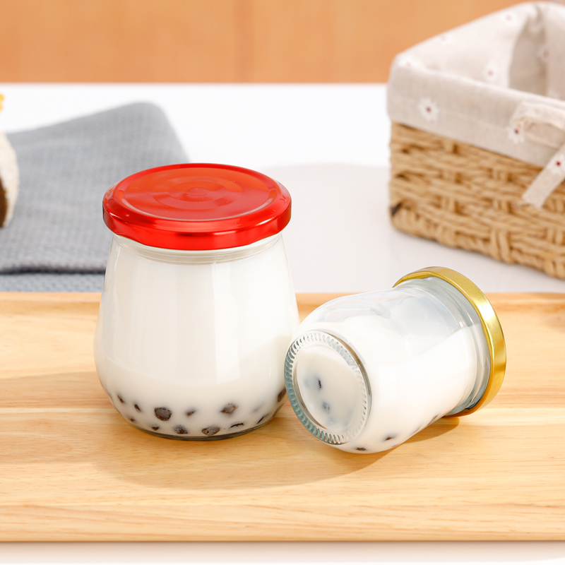 100ml 200ml 250ml 300ml Empty Pudding Glass Jar Bird's Nest Bottle With Screw Tin Lid