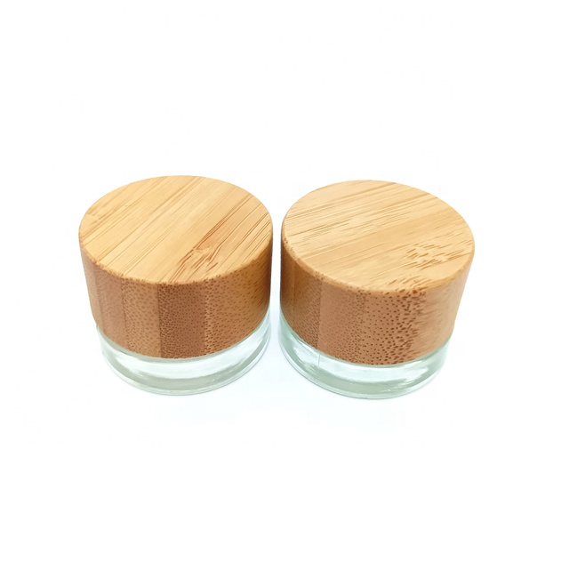 5ml 7ml 9ml Transparent Glass Concentrate Jar With Bamboo Child Resistant Lid