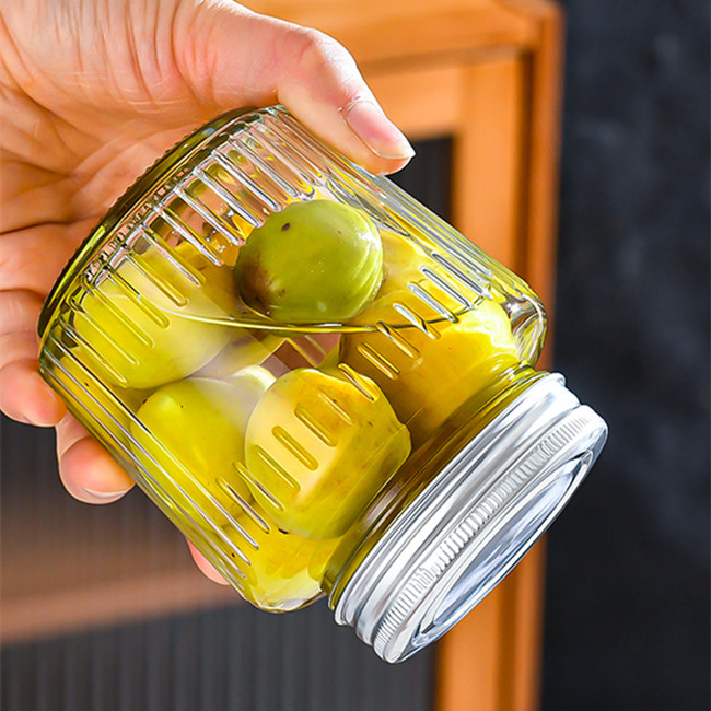 150ml 250ml 380ml 500ml Fat Squat Round Clear Glass Jars Empty for Honey Jam Jelly Canning Chili Sauce