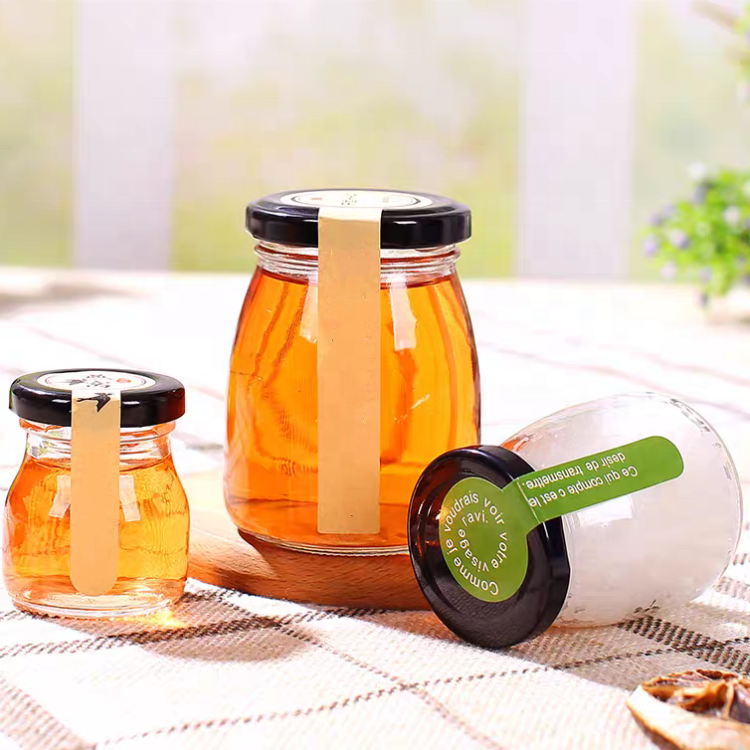 Mini Yogurt Glass Jar Pudding Glass Bottle 50ml 75ml Pudding Glass Jar With Lid