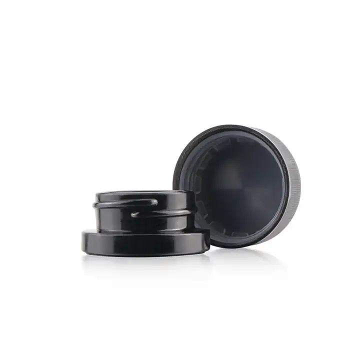 5ml 5g Square White Glass Black Jars Concentrate Containers Child Resistant Cap Child-proof glass jar glass bottle