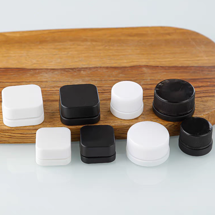 Round Black White Glass Jar Custom Child Resistant Concentrate Containers Glass Jar Packaging Child Proof Concentrate Glass Jar