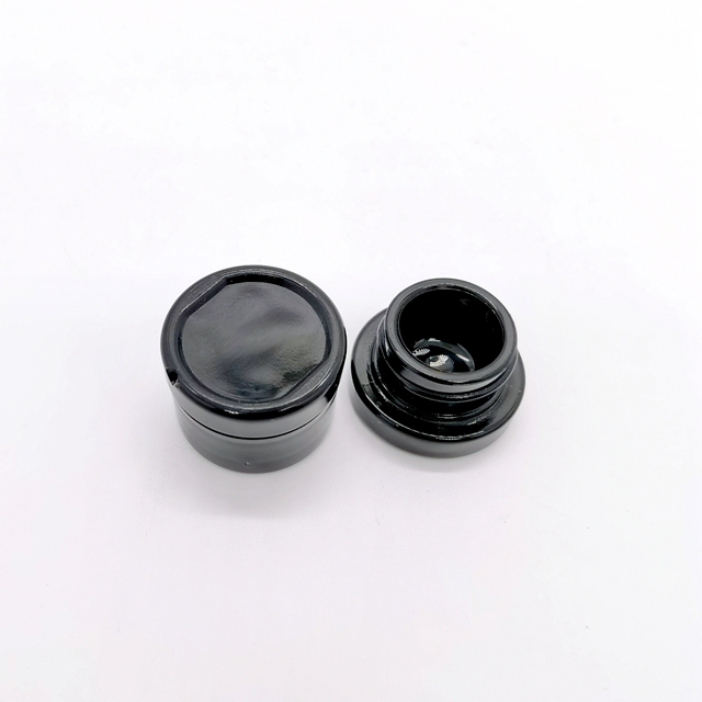 7ml 9ml Solid Black / White Round Concentrate Jar Children Resistant Container Jars Child Proof Glass Jar for Eye Cream Wax Oil