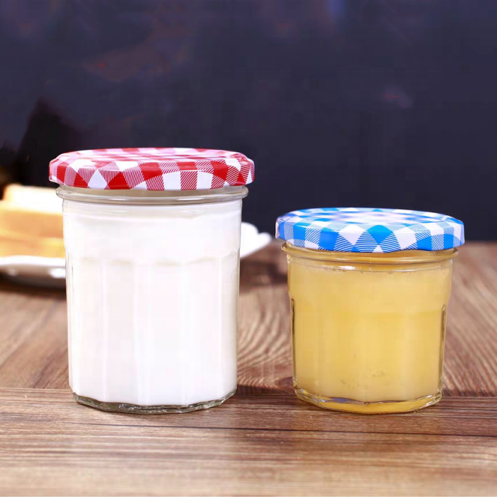 Wide Mouth 1oz 2oz 4oz 6oz 8oz Clear Food Storage Blueberry Preserves Honey Jars With Metal Lids