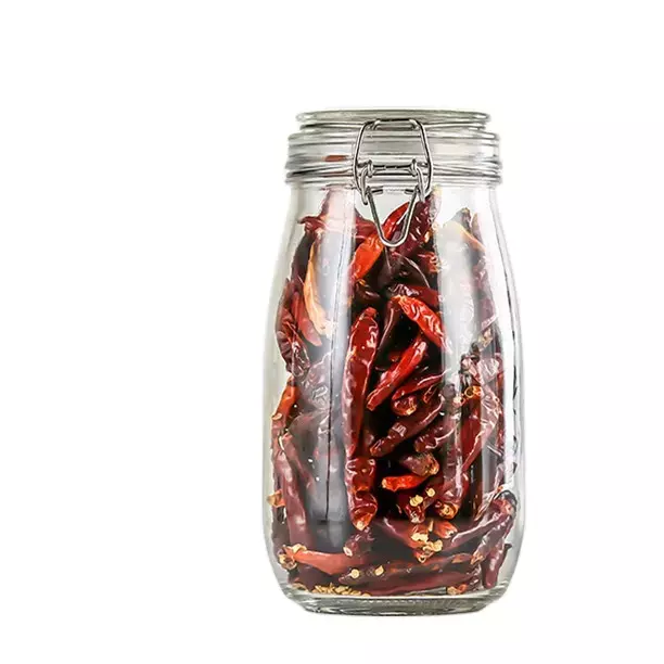 88 Oz Food Storage Jars Square - Storage Containers With Clear Sealed Cord Clip Fasteners for Kitchen Canned Cereal Pasta