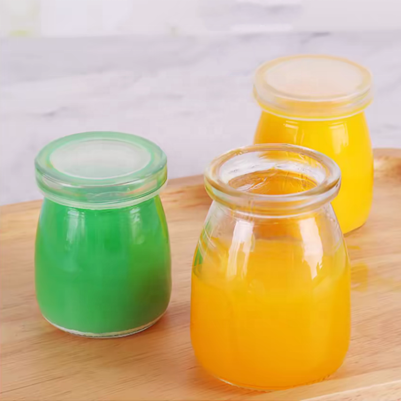 Hot Sales Stock Pudding Yogurt Glass Jars 100ml 150ml 200ml With Plastic or Cork or Screw Tinplate Lid