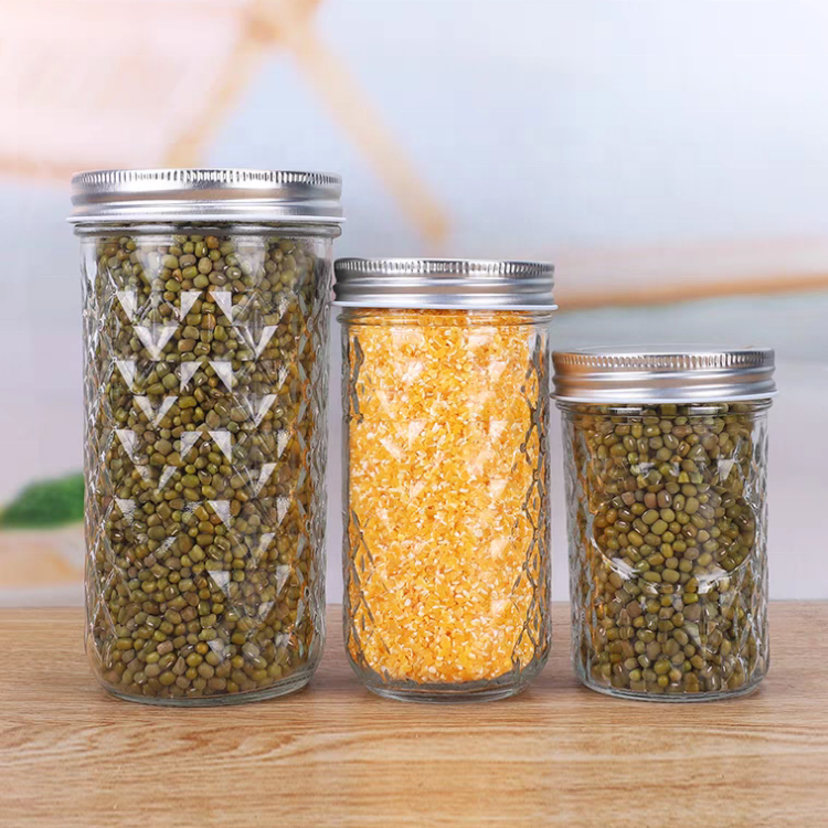 Factory Price 4oz 8oz 10oz 12oz 16oz 32oz Wide Mouth Glass Mason Jar for Jam Honey Canning Food Storage