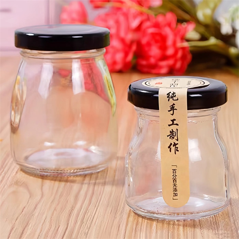 Glass Jar Overnight Oats Container With Screw Lid Airtight Pudding Sauce Yogurt Storage Containers Spice Canning Jars (10oz )