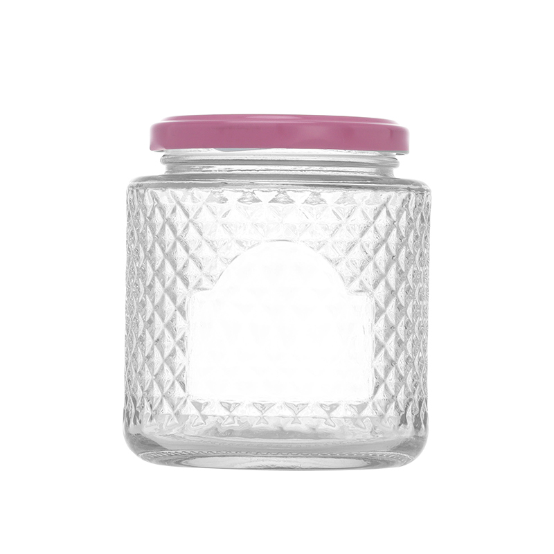 Clear Round Vertical Strip Glass Jar With Easy Open Lid for Bird Nests-Empty Glass Container Bottle