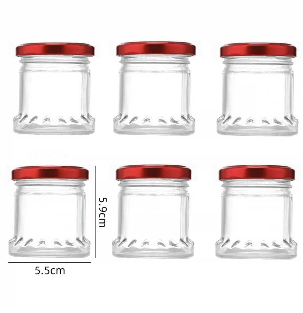 Unique Shape Clear 45ml 75ml 100ml Glass Honey Bird Nest Jar Jam Jar Pickles Bottle With Metal Lid