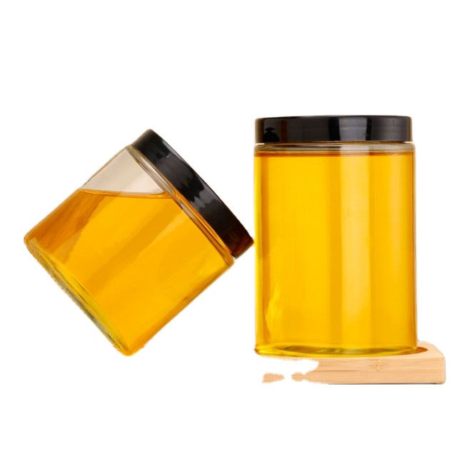 Wide Mouth Clear Straight Sided Storage Bottle 200-1000ML Glass Jar With Metal Lid or Plastic Lid