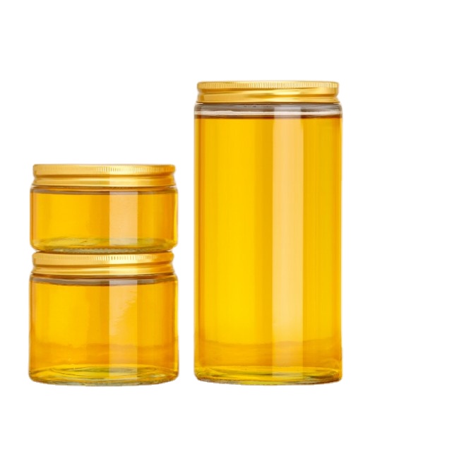 Manufacturer Wholesale Glass Jar With Screw Cap Lid Empty Different Capacity 200ML-1000ML for Cosmetic Cream Food Storage