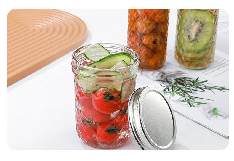 Various Size Caviar Glass Jar Wide Mouth 100ml 200ml 250ml 300ml 350ml 500ml 650ml With Metal Lid