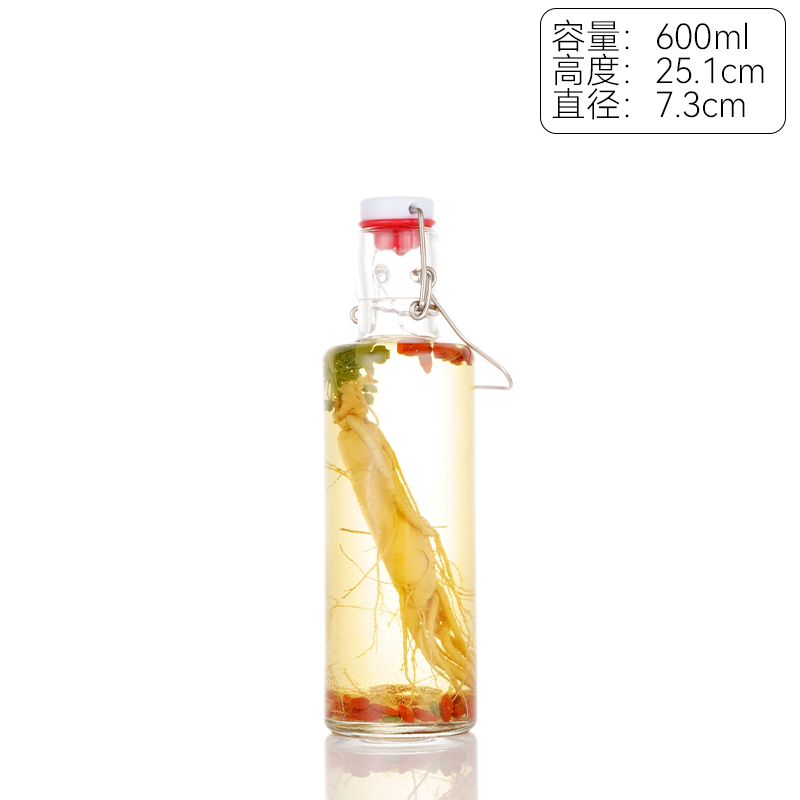 Wholesale Column Water Fruit Wine Glass Bottle With Easy Open End and Screen Printing Swing Top Design
