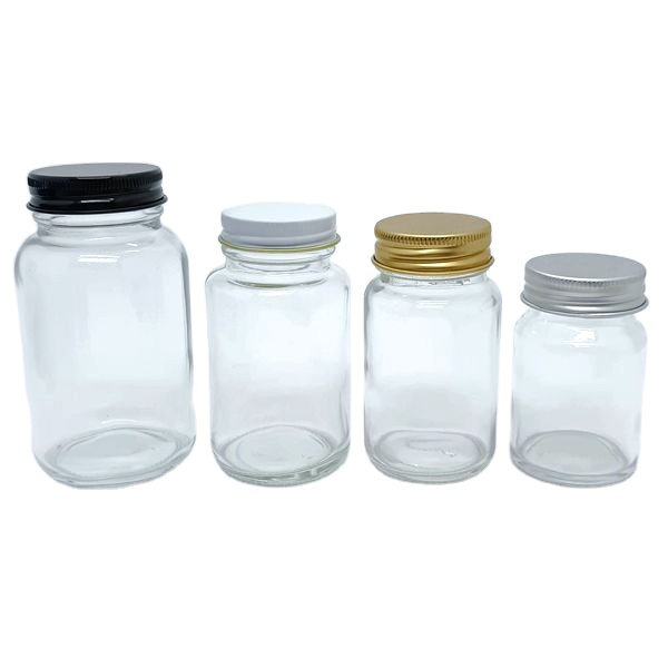 Wholesale 150ml 200ml Wide Mouth Amber Glass Bottle for Pharmaceutical Use Glossy Blue Screw Cap Hot Sale Capsule Jar Low Price