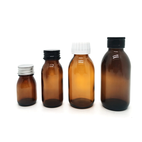 China Manufacturers Wholesale Empty Syrup 125ml 200ml 250ml 500ml Empty Original Amber Glass Bottles