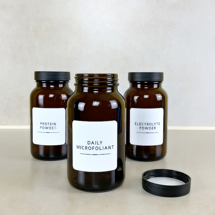 Unique Glass Pill Bottle for Packaging 150cc 500cc Color Gummy Vitamin Glass Frozen Bottle Healthcare Supplement Container