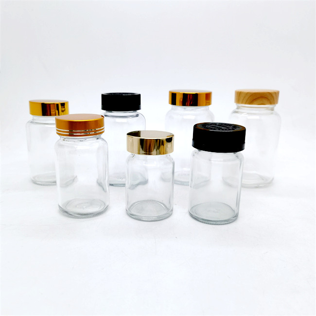Packer Bottle Pill Empty Clear Glass Pill Bottles 60ml 75ml 100ml 120ml 150ml 200ml 250ml 300ml 400ml 500ml Amber Glass Packer Bottle