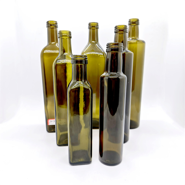 100ml 150ml 250ml 500ml 750ml 1000ml Clear Green Square Glass Olive Oil Bottle With Screw Cap