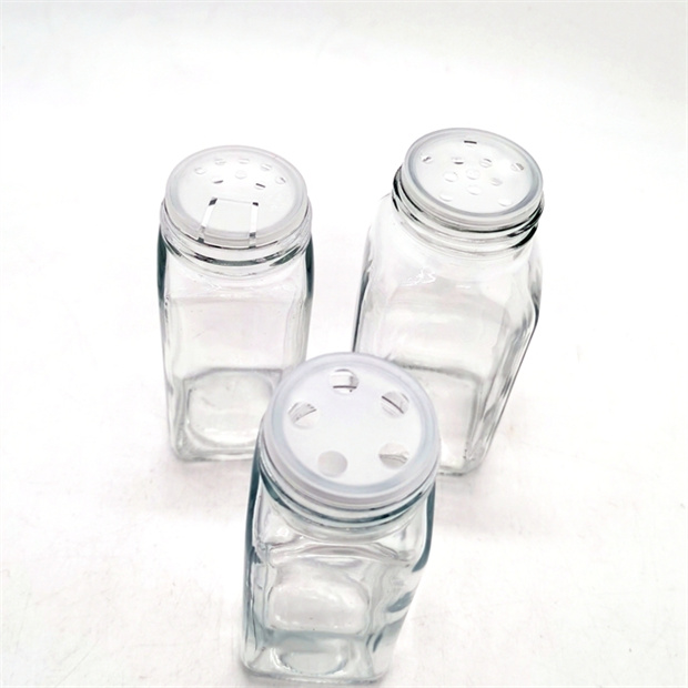 24 Pcs Glass Spice Jars With Spice Labels 4oz Empty Square Spice Bottles With Shaker Lids and Airtight Metal Caps
