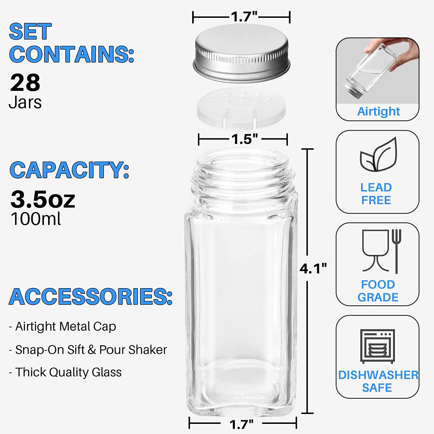 Eagle Glass Brand Hote Selling 24pcs Spice Jars With Labels Set High Quality 4oz Glass Spice Jars With Bamboo Lids Set
