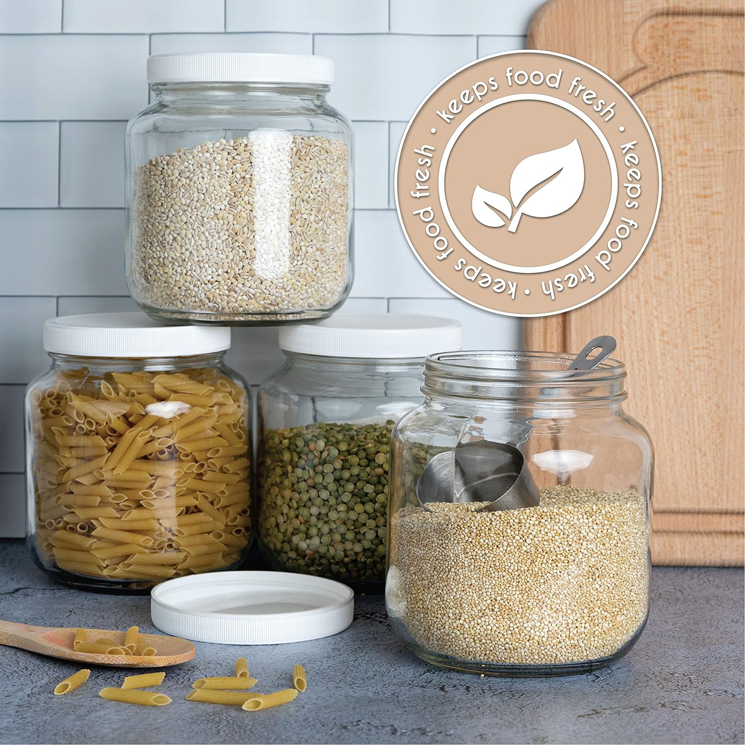 Hot Sale Recyclable Wide Mouth Gallon Mason Glass Jar With Airtight Foam Lined Plastic Lid for Fermenting Kombucha Kefir