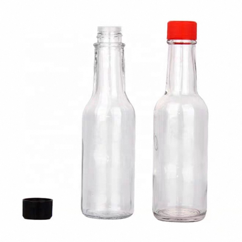 Empty Hot Sauce Soy Chili Sauce Glass Bottle Clear Packaging Bottle for Hot Tomatoes Sauce 250ml 8 oz Glass Woozy Bottles