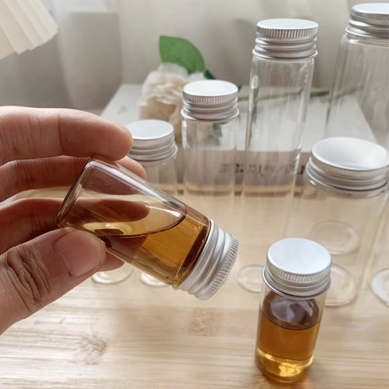 Factory Made 30mm Aluminum Cap Tiny Glass Tube Bottle/tiny Glass Spice Tube/small Vial Tube With Cap for Packaging Factory
