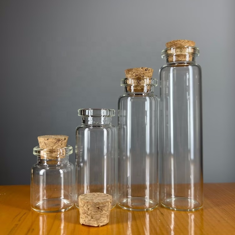Glass Bottles W/Cork or Metal Screw Lid | 5-10-15-20-25ML BULK Empty Quality Clear Small Vials for Tea's, Spices, Oils, Potions
