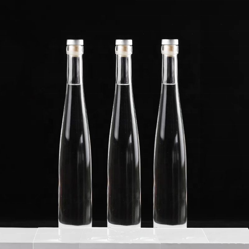 Factory Custom Tapered Glass Spirits Bottle 375ml Liquor Unique Shape Glass Liquor Bottle Glass Vodka Whisky