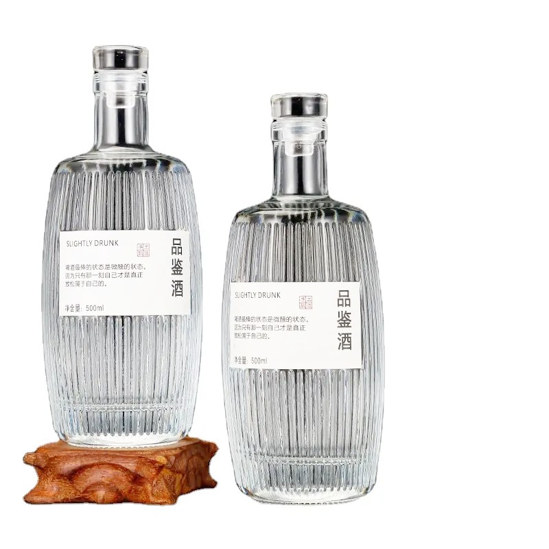500ml Creative Miniature Empty Wine Glass Bottle Beautiful Vodka Whiskey Decanter for Beverage Screen Printing
