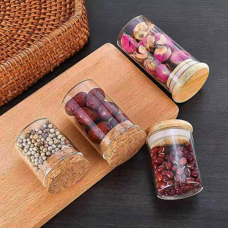 47mm Food Grade Flat Bottom Glass Test Tube With Cork or Bamboo Wholesale