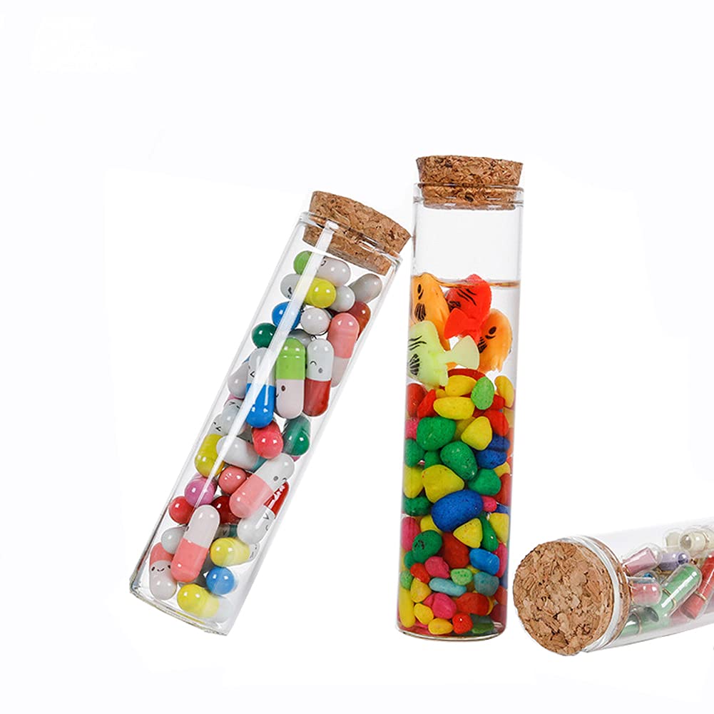 5ml -100ml Glass Test Tube Bottles Tiny Clear Glass Wishing Bottles Transparent Glass Jar With Aluminum Cap
