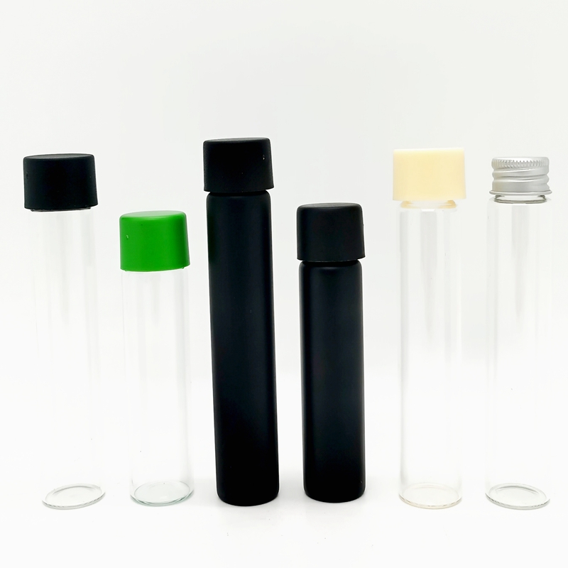 22*120mm Clear Super Air-Tight P Re Roll Packaging Glass Tube With Child Resistant Cap
