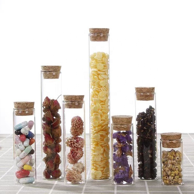 Wholesale Clear Transparent Glass Test Tubes With Bamboo Cap for Product Packaging