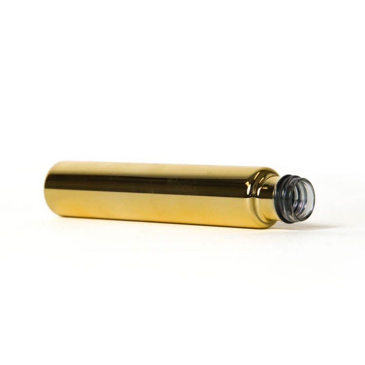 115mm Custom Gold Glass Tubes With Metallic Gold Child Resistant Cap for Seed , Coffee Bead , Candy Storage Jar