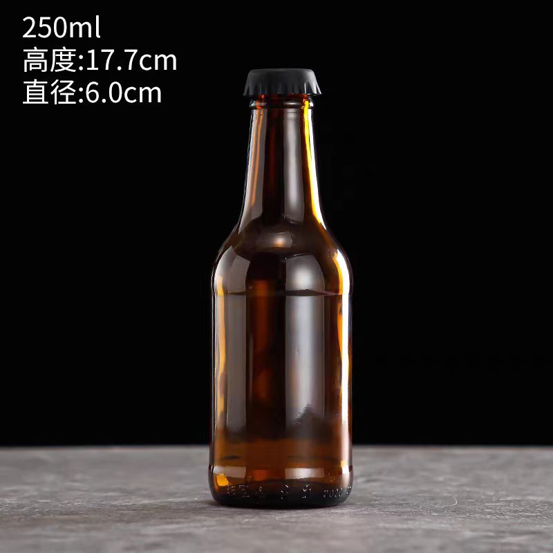 Recyclable Custom 500ml 750 ml Clear Amber Brown Green Blue Empty Beer Glass Crown Cap Bottles 330ml Amber Glass With Crown Cap