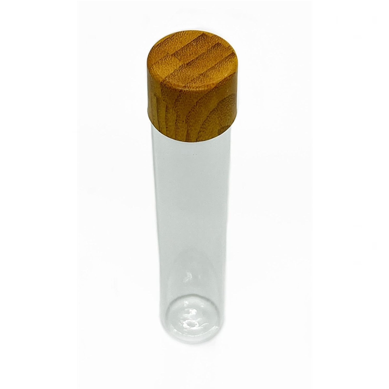 120mm Glass Tube Bottle Glass Pre Vials Airtight Tube With Child Resistant Bamboo Cap for Dried Flower Container