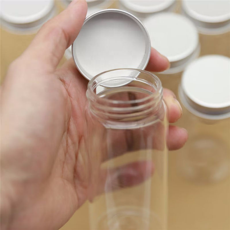 Glass Bottles 47*80mm 100ml Glass Bottles Test Tube Silver Screw Cap Storage GLASS Jars Mini Containers Transparent Vial Bottles