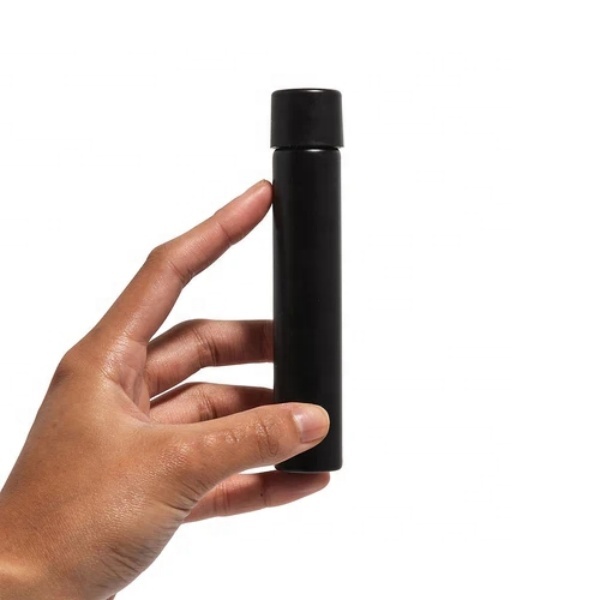 (116 X 22mm) Matte Black  White Glass Tube With Black CR Cap