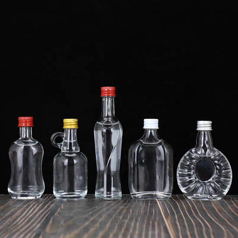 50ml Clear Spirit Bottles Shot Juice Bottle Fancy Light Glass 50ml Liquor Mini Bottle for Sale
