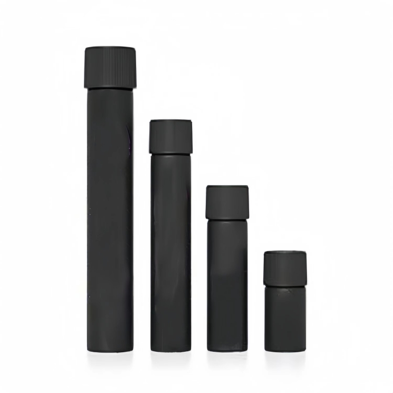 116mm Matte Black Glass Pre-Roll Tube With Childproof Lid Pipes Tube Resistant Logo Glass Packaging Customized