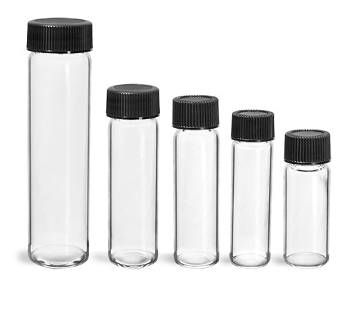 Wholesale Clear Transparent Glass Vials Aluminum Screw Cap Test Tubes for Product Packaging