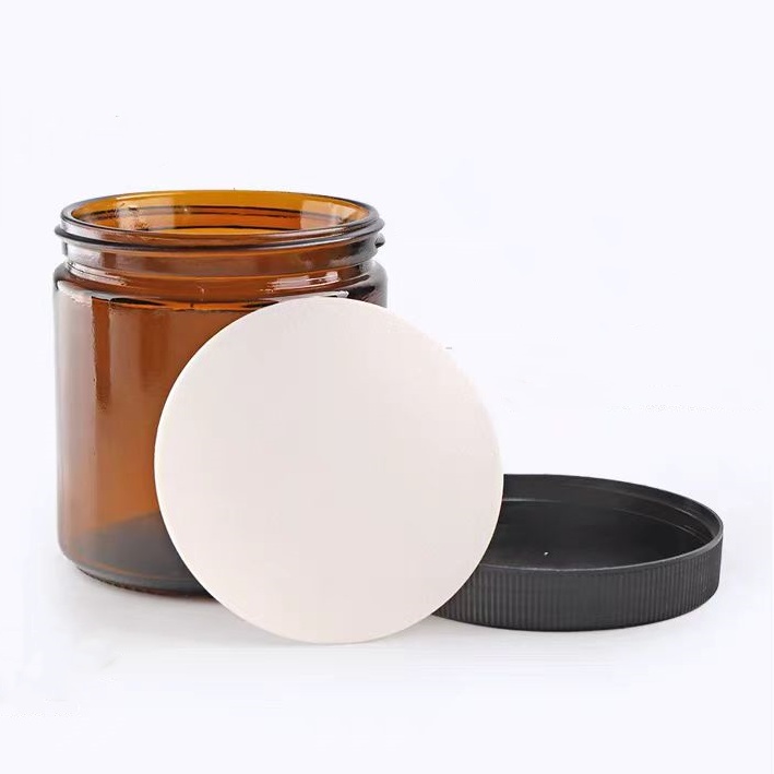 Wholesale 4oz 16oz Recyclable Amber Glass Candle Jars Scented Candle Making Glass Jar Round Candle Containers With Lid