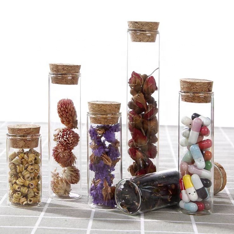 High Quality Glass Test Tube Jars Glass Test Tube Bottle 25x150 With a Lid Cork Stoppers