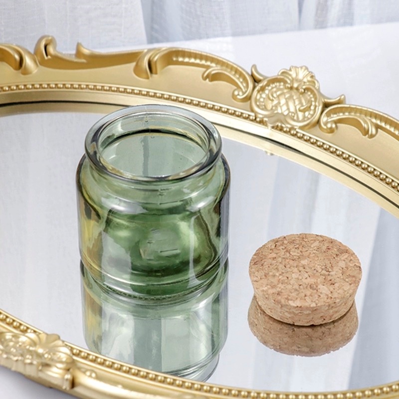 100ml Amber Glass Candle Jars Mini Empty Holder for Diy Candles Aromatherapy Making With Cork Lid