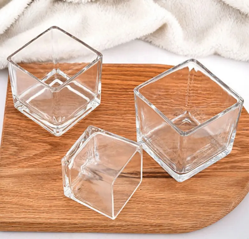 Custom Logo Glass Candlestick Clear Transfer Pure Glass Heat Treated Fully Tempered Lead Free Glass Stock