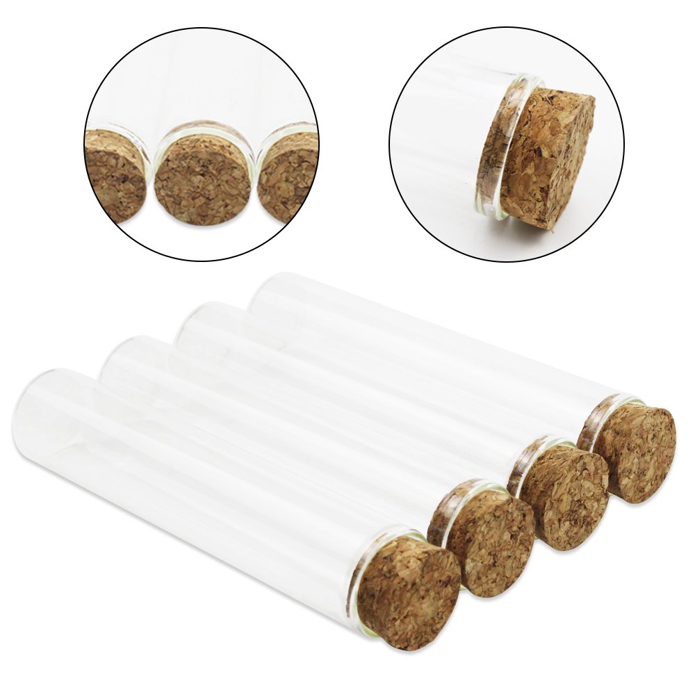 Lab and Flat Bottom or Round Bottom Glass Test Tube With Cork for Pre Packaging  Roll Glass Jar Glass Bottle