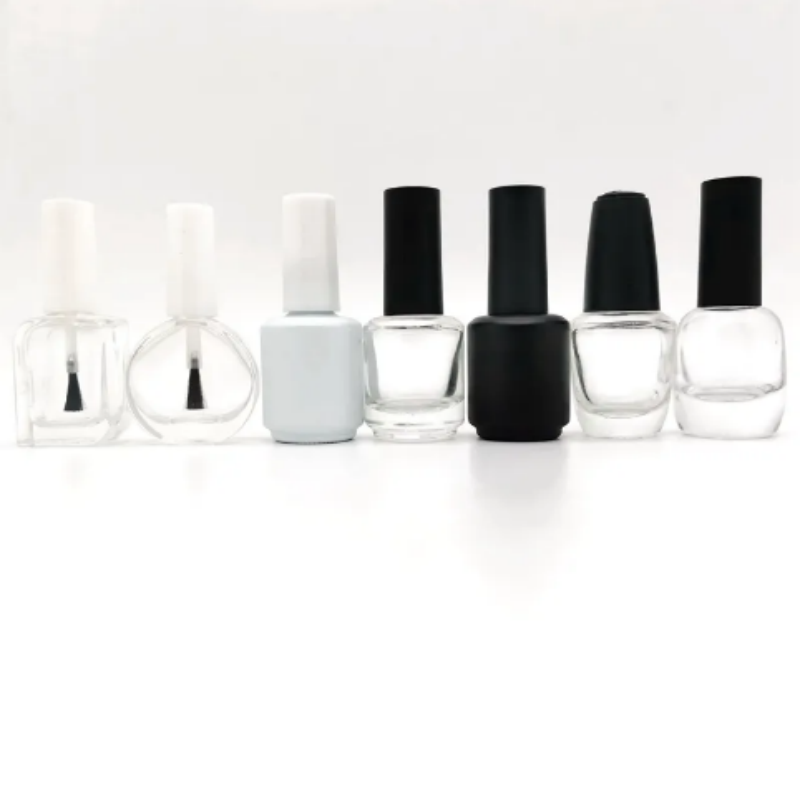 Uv Gel Glass Empty Nail Polish Bottle With Brush Glass Bottle Packaging With Brush Flat Nail Gel Polish Glass Bottle With Pack