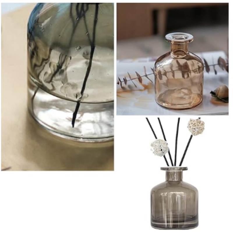 Round Empty 50 Ml 100 Ml 150 Ml 250 Ml Glass Aroma Bottle Clear Black Amber Reed Diffuse Bottle for Glass Bottle